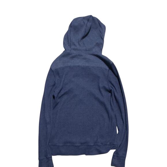 Express Waffle-Knit Hoodie - Dark Navy Pullover Lightweight Slim Fit - Picture 2 of 3
